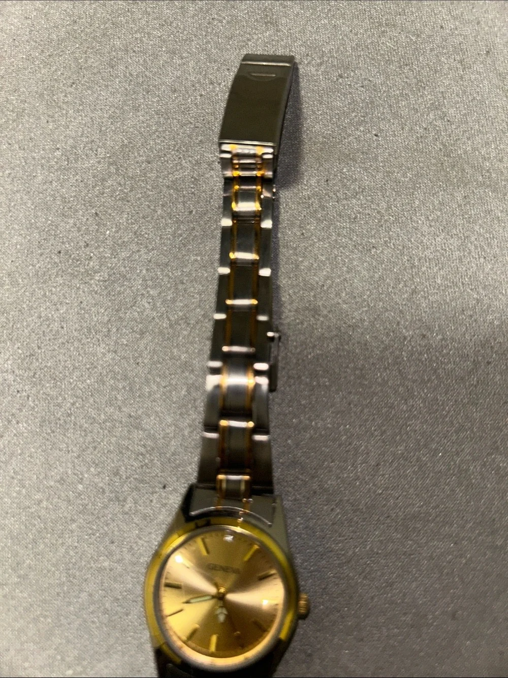 Geneva Two-Tone Silver and Gold Bracelet Watch